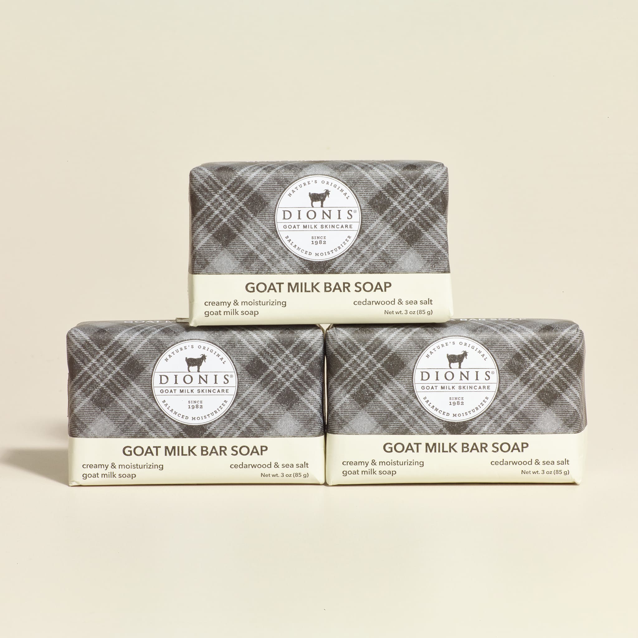 3 oz Cedarwood & Sea Salt Goat Milk Bar Soap, Set of 3 - Image 4