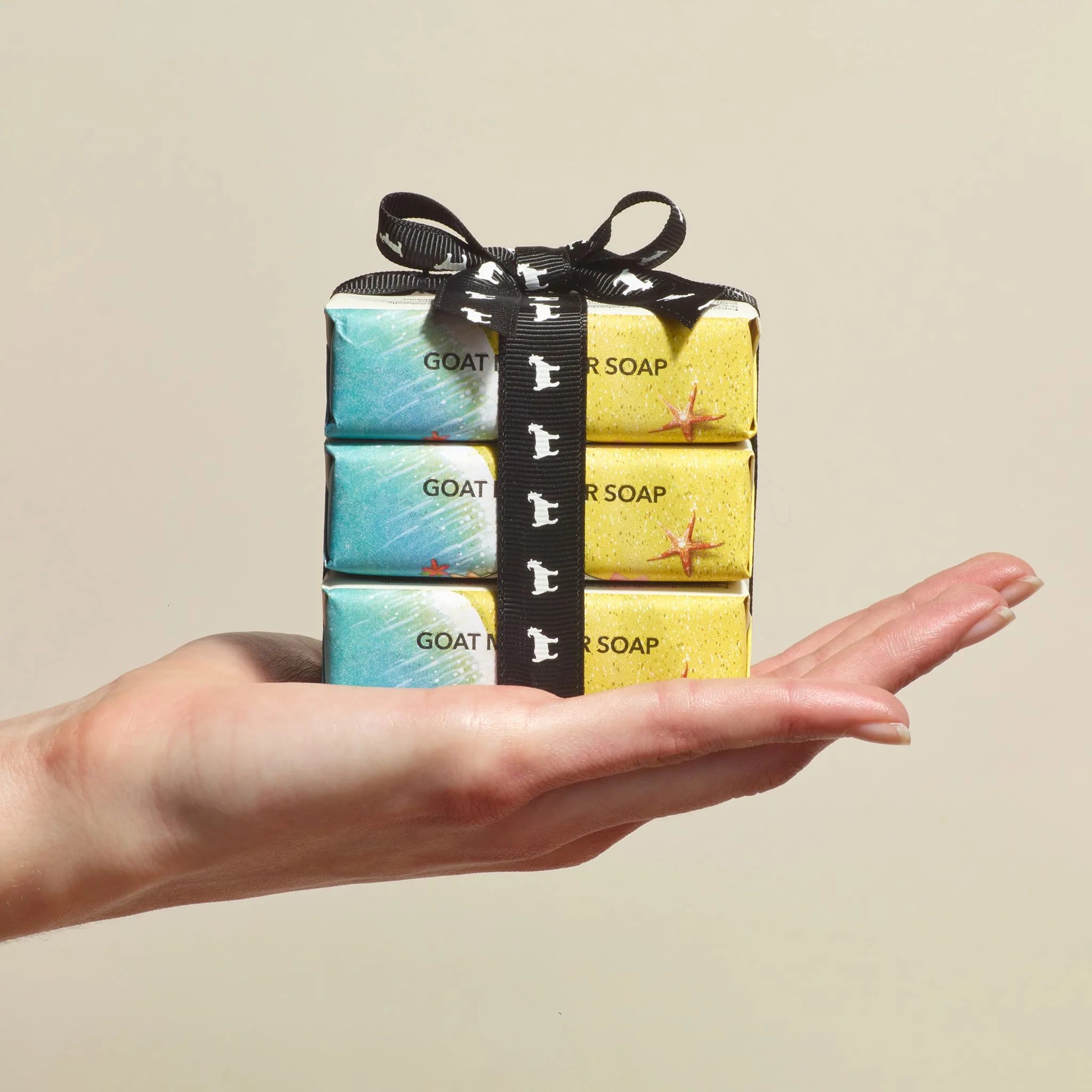 3 oz Water Flowers & Sea Salt Goat Milk Bar Soap, Set of 3 - Image 3