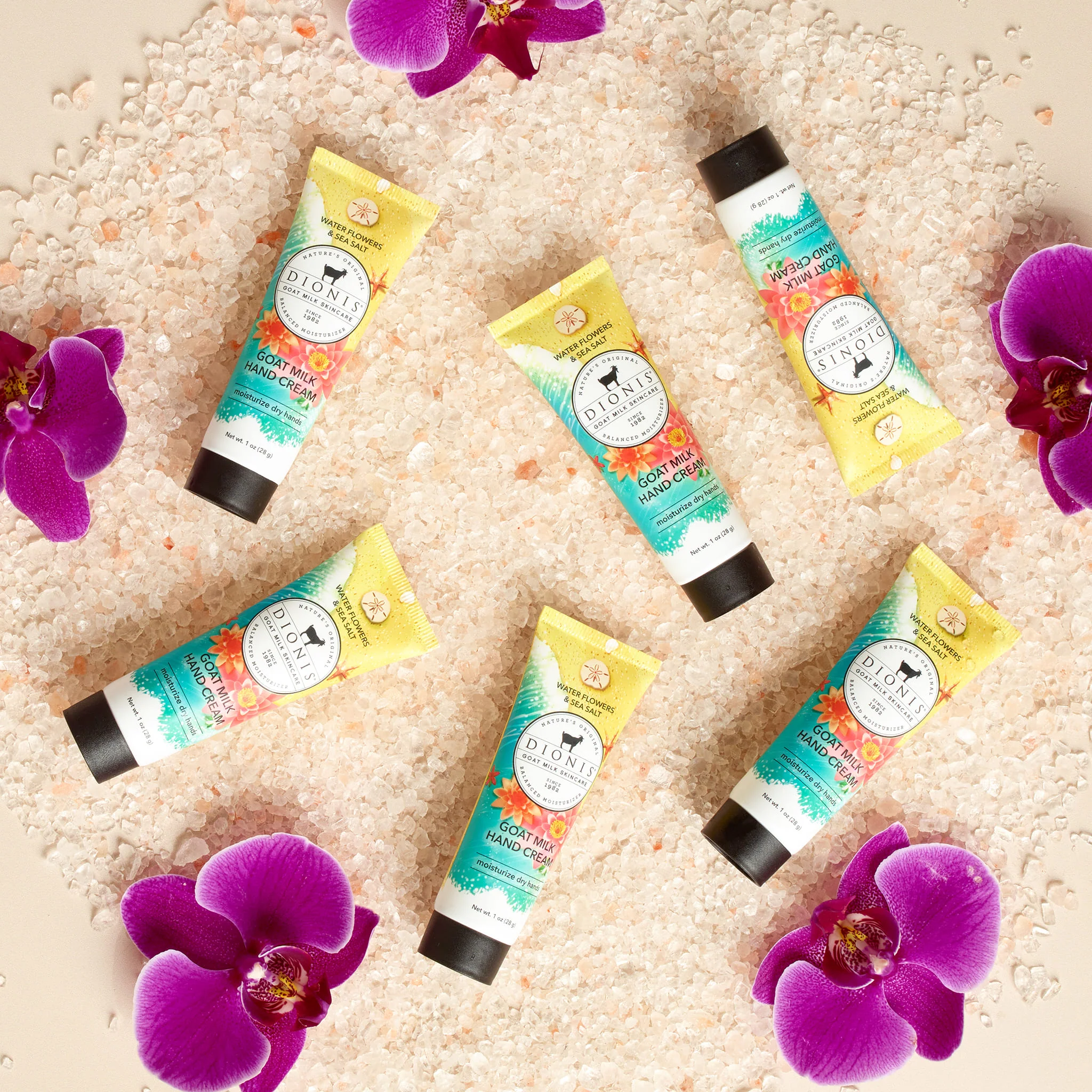 Water Flowers & Sea Salt Goat Milk Hand Cream, Set of 6 - Image 4